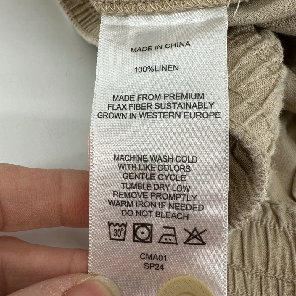 Quince 100% European Linen Drawstring Beach Pant Driftwood XL CMA01-9821